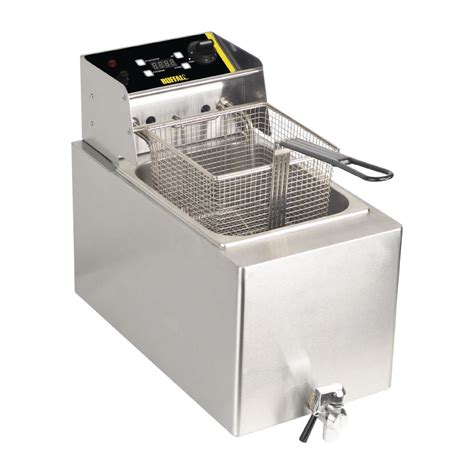 GH124 Elektro Fritteuse 8L Profi Friteuse für Imbiß Gewerbe Tisch Fritöse