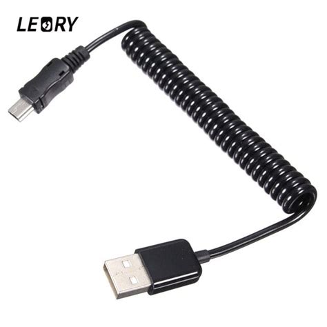 Leory 1m Mini Usb Cable Usb A Type Male Usb To Mini Usb Male 5pin Connector Coiled Spiral