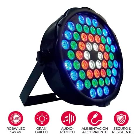 Cañón Par Led 54x3 W Audio Rítmico Multicolor Rgb Luces Envío gratis