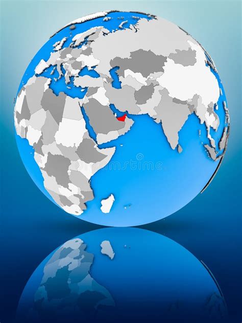 United Arab Emirates On Globe Stock Image Image Of Asia World 125469259