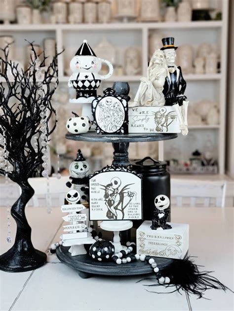 Jack And Sally Tiered Tray Decor Jack Skellington Signs Etsy