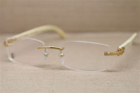 Cartier Rimless 3524012 White Genuine Natural Original Eyeglasses In Gold