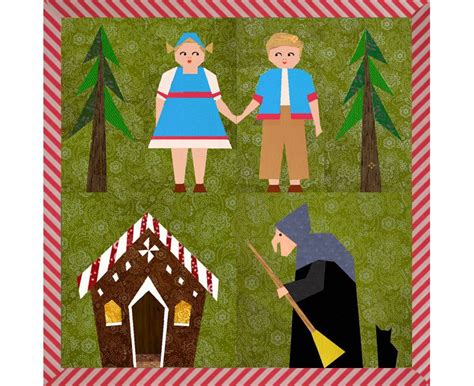 Hansel And Gretel Set Of 4 Paper Pieced Quilt Block Patterns Etsy