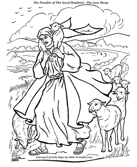 The Parable Of The Good Shepherd Jesus Coloring Pages The Good