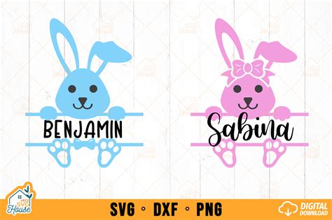 Easter Bunny Name Frame SVG Monogram Graphic By VeczSvgHouse Creative