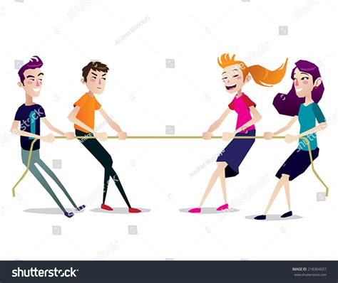 Tug Of War Vector Graphics Illustration Graphics Envato Elements