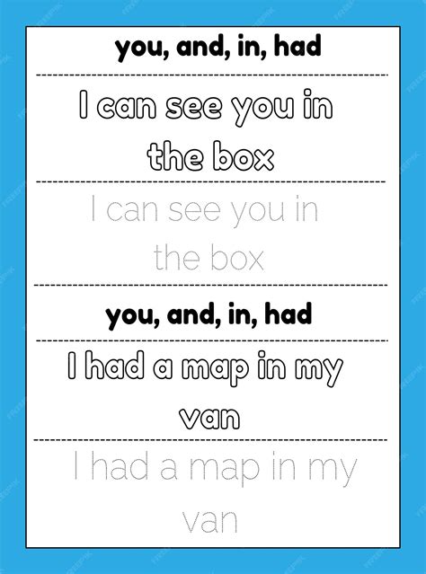 Premium Vector Sight Words Tracing Worksheet