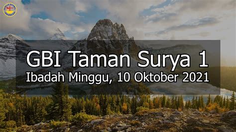 Gbi Taman Surya Ibadah Minggu Oktober Youtube