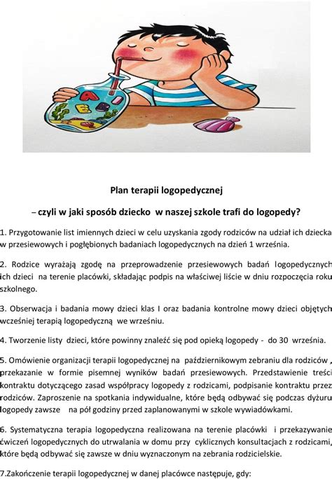 Plan terapii logopedycznej czyli w jaki sposób dziecko w naszej szkole