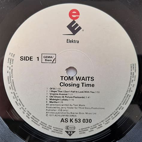 Tom Waits Closing Time Vinyl Shop Cz