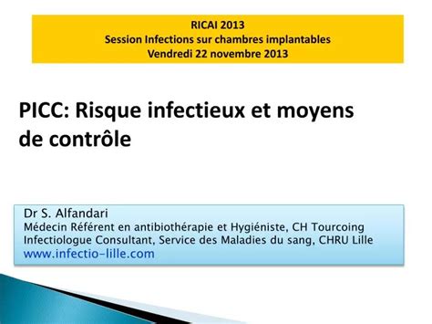 Ppt Picc Risque Infectieux Et Moyens De Contr Le Powerpoint