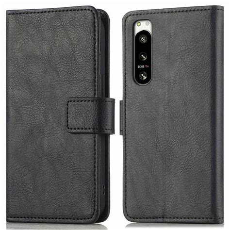 Coque Pour Sony Xperia Iv Cuir Artificiel Noir Imoshion Coque Et