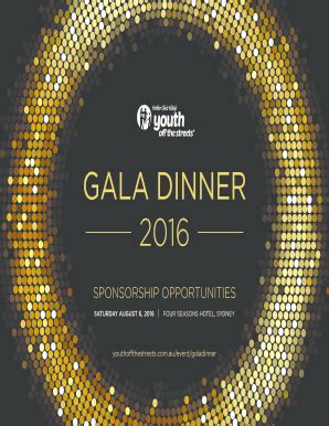 Fillable Online Gala Dinner Byouthoffthestreetsbbcombau Fax Email