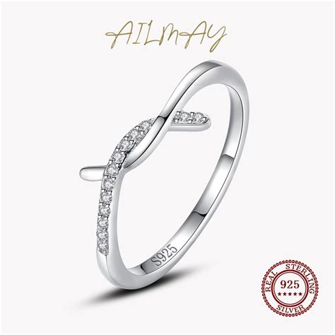 Ailmay bagues en argent Sterling 100 925 véritable pour femmes