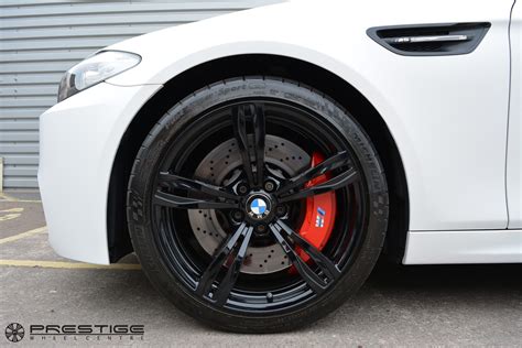 Bmw M5 F10 Wrapped In Matt White With Wheel Customisation To Gloss