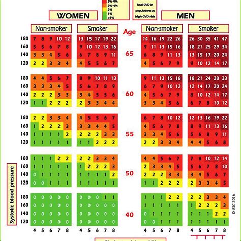 Score Chart 10 Year Risk Of Fatal Cardiovascular Disease CVD