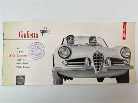 ALFA ROMEO GIULIETTA SPIDER 1300 cc CATÁLOGO ORIGINAL BROCHURE DEPLIANT