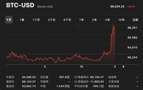 比特币单价触及66万美元，破历史新高界面新闻