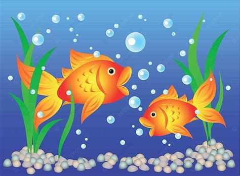 Goldfish In Aquarium Cartoon Sea Swim Vector Cartoon Sea Swim PNG