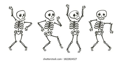 Funny Skeleton Halloween Cartoon Vector Illustration Stock Vector (Royalty Free) 1822824527 ...