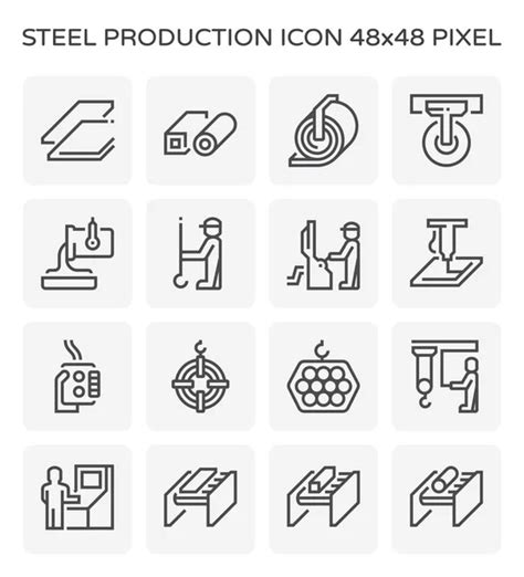 Steel Production Pipe Icon Set 64X64 Perfect Pixel Editable Stroke