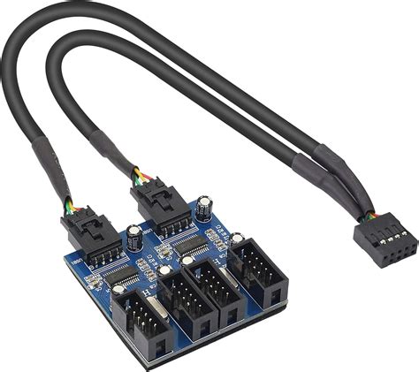 Motherboard Usb 9 Pin Header Hub Male 1 To 24 Female Usb 20 Splitter