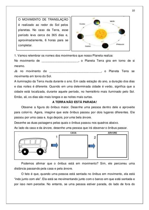 18 Atividades Sobre Os Movimentos Da Terra Para Imprimir Da1