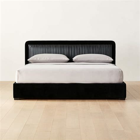 Forte Channeled Green Velvet King Bed + Reviews | CB2 Canada