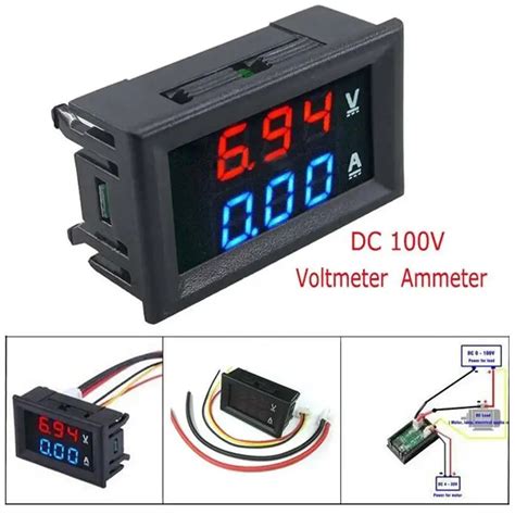 Voltmetro Digitale Amperometro Dc V A Misuratore Di Tensione E