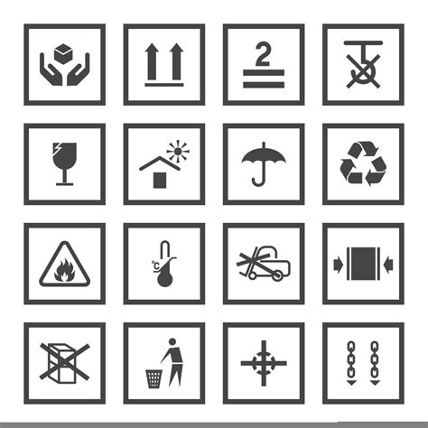 Handling And Packing Symbols 438383 Vector Art At Vecteezy