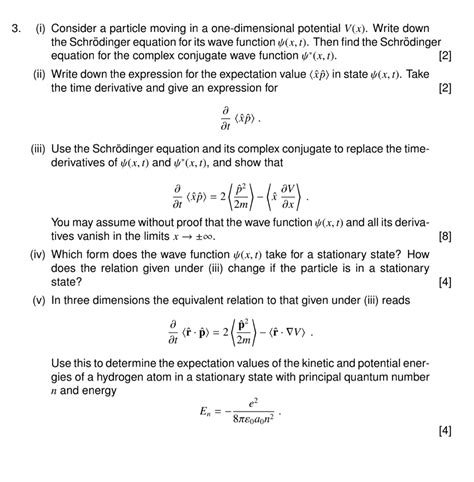 Solved I Consider A Particle Moving In A One Dimensional Chegg