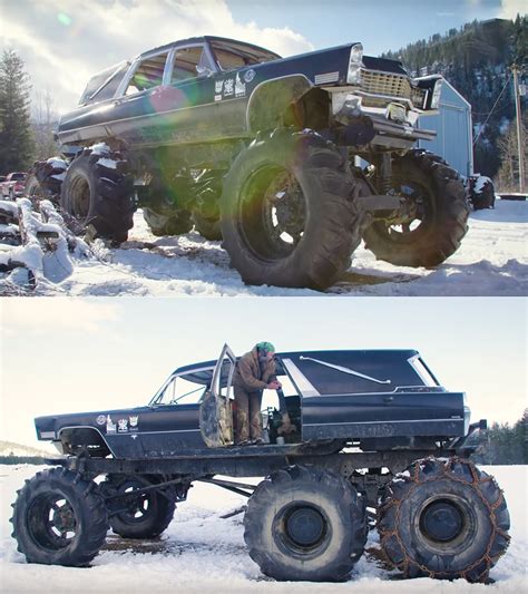 Man Transforms 1967 Cadillac Hearse Into Mortis, a 6x6 Monster Truck - TechEBlog