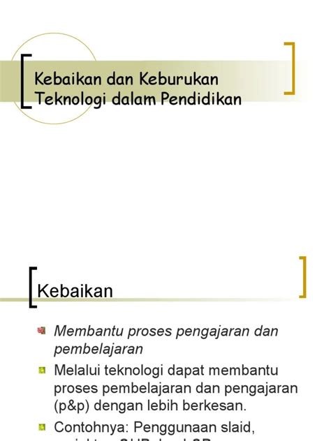 Kebaikan Dan Keburukan Sains Dan Teknologi Pandangan Awal Docx 1