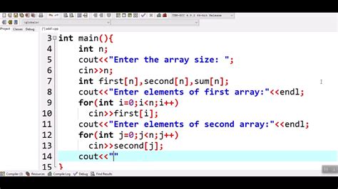 How To Add Two Arrays In C Youtube