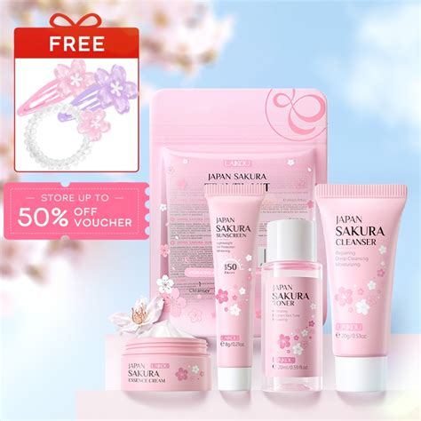 Laikou Skincare Travel Set Sakura Vitamina C Banda De Cabelo