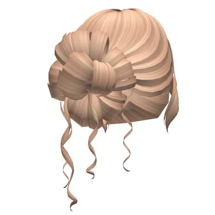 Curly Pulled Back Loose Updo Bun Honey Blonde Roblox
