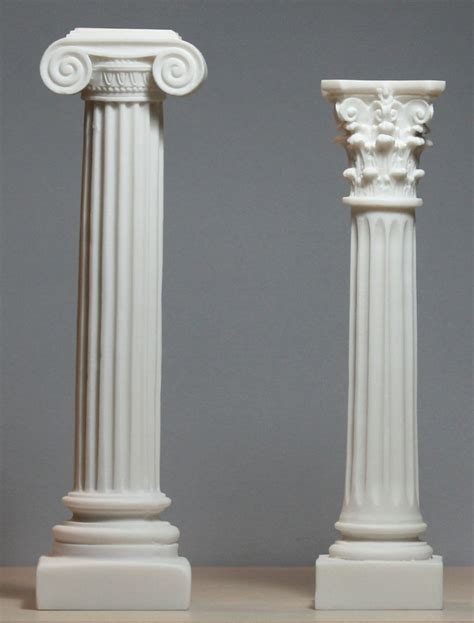 Set 2 Greek Columns Ionic & Corinthian style Pillar Pedestal Decor ...