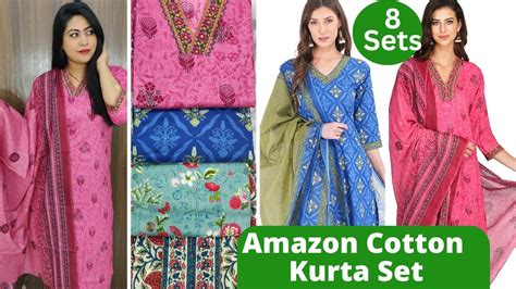 Amazon Printed Cotton Kurta Set Haul Kurta Set Under Rupees