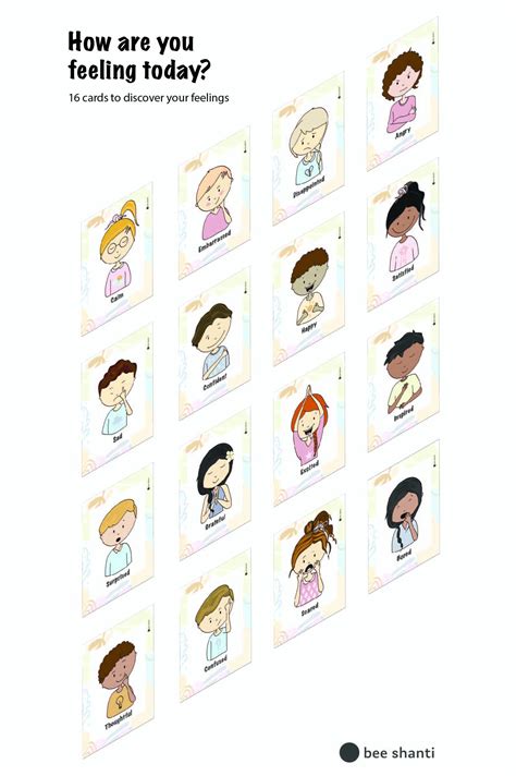 Printable Feelings Cards for Kids, School Activities, Emotional ...