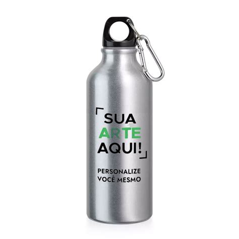 Garrafa Squeeze De Alum Nio Prata Personalizada Ml