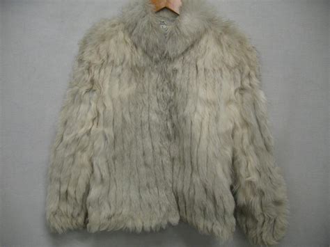 Saga Fox Real Genuine Fur Short Coat Jacket Lined Whi Gem