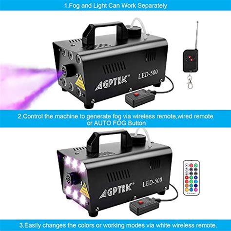 Fog Machine Agptek Automatic Spray Smoke Machine With 6 Led Lights And