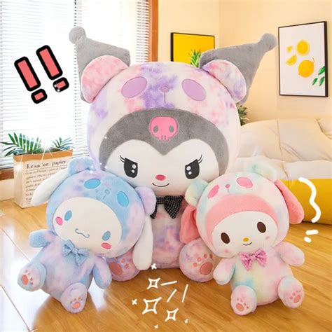 SANRIO CARTOON KUROMI My Melody Cinnamoroll Rainbow Plush Doll Toy