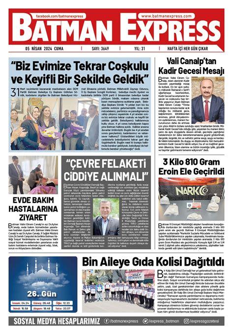 E GAZETE Batman Express Gazetesi