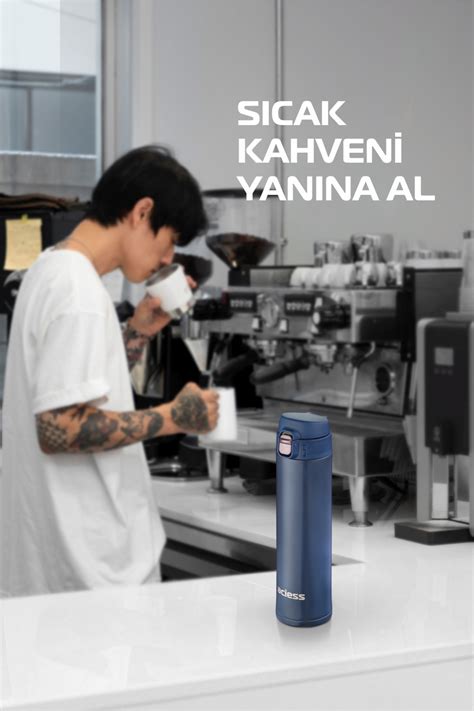 aciess Paslanmaz Çelik Termos Bardak 500 ml Kilitli Thermos Mug Kupa