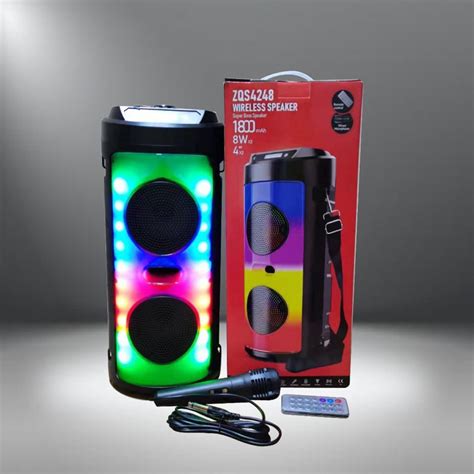 ZQS 4248 4X2 Inch Karaoke Portable Bluetooth Speaker LED Light Super