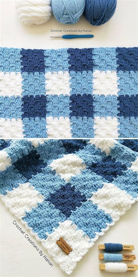 C2c Gingham Blanket By Hanan Hannaway Crochet C2c Pattern Crochet