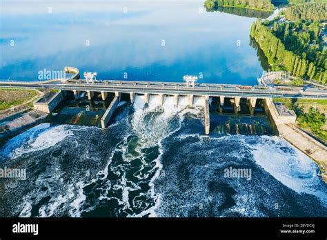 Barrage Hydroélectrique Ou Centrale Hydroélectrique Vue Aérienne Photo