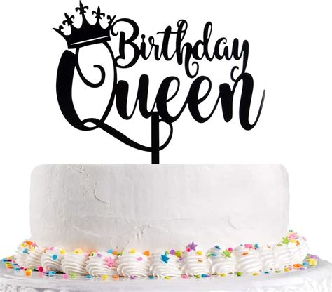 Queen Birthday Cake Topper Black Happy Birthday Cake Topper 16th