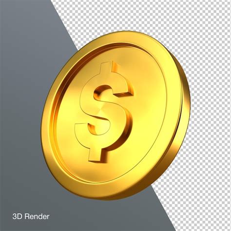 Premium PSD | A gold coin with a dollar sign in the middle.